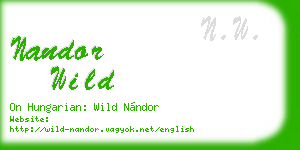 nandor wild business card
